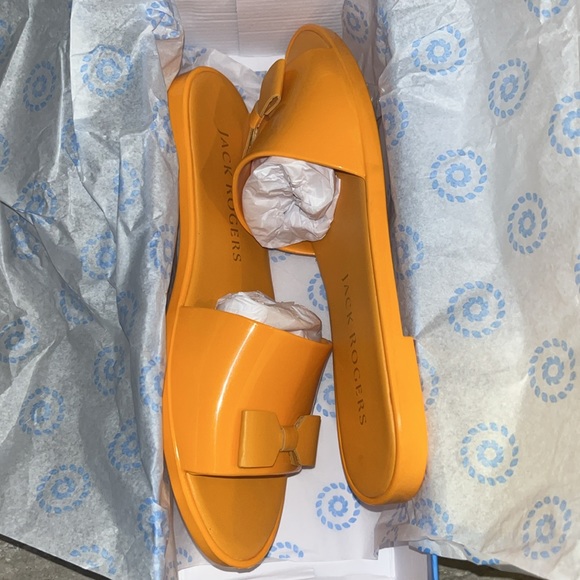 Jack Rodgers Mango Patricia Bow Accent Jelly Slide Woman’s Size 7 - Picture 2 of 7